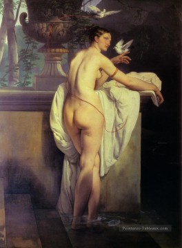 Vénus jouant avec deux colombes 1830 Nu Francesco Hayez Peinture à l'huile